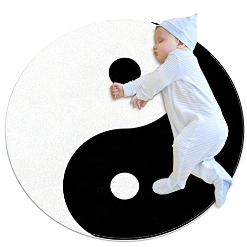 WALLDOR Kleine Teppiche Badezimmerteppiche Yin Yang Trans rutschfester Überwurf Teppich Bodenteppich Fußmatte für Sofa Schlafzimmer Kinderzimmer Dekor, (rund – 0,7 m Durchmesser), mehrfarbig von WALLDOR