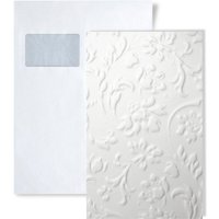 1 musterstück S-13473 Wallface floral white Leather Collection Wandverkleidung muster in ca. din A5 Größe - weiß von WALLFACE