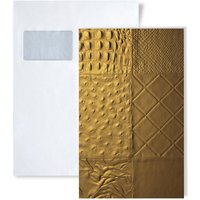 1 musterstück S-13926 Wallface collage oro Leather Collection Wandverkleidung muster in ca. din A5 Größe - gold von WALLFACE