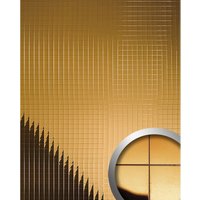 Wallface - Wandpaneel Wandverkleidung 27375 M-Style Design Metall Mosaik Dekor selbstklebend spiegelnd gold 0,96 qm - gold von WALLFACE