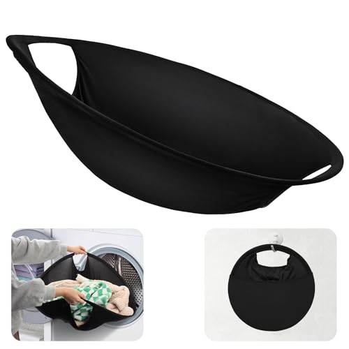 1 Stück Zusammenklappbarer Wäschekorb, Pop-up Wäschesammler, 26 Zoll Zusammenklappbarer Korb, kompakter und praktischer Wäschesack, großer Wäschekorb für den Trockner(Schwarz) von WALLFID