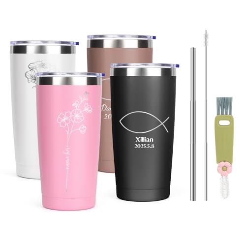 Personalisierte Thermobecher,Thermobecher mit Deckel,mit personalisierten Gravur Name und Motiv,personalisierte Coffee To Go Becher,lustiges Geschenk. (20oz Auto Thermosbecherr) von WALLFID