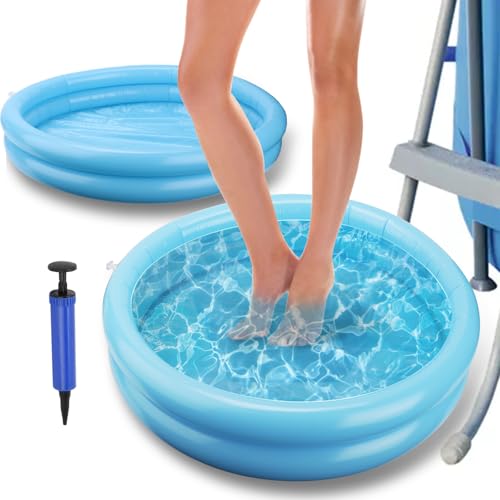 WALLFID Aufblasbare Pool-Fußwanne, 2 PièCes Baignoire Gonflable Pour Pieds De Piscine, Blau, Quadratisch, PVC oder Vinyl, 60 x 60 x 16 cm, 2 Stück von WALLFID