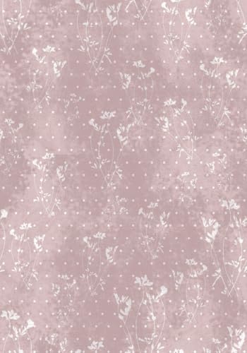 WALLPAPERS 4 BEGINNERS Botanica Fototapete Rosa aus umweltfreundlichem Papier, 8 Blätter, 200 x 280 cm, einfach anzubringen und zu entfernen, hergestellt in Italien von WALLPAPERS 4 BEGINNERS