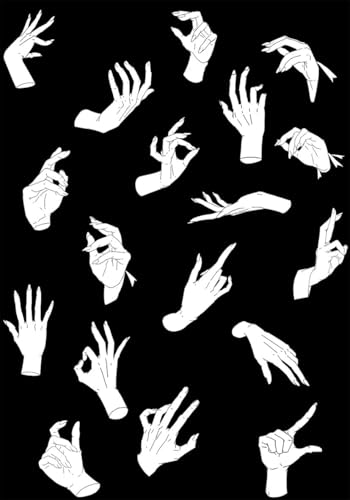 WALLPAPERS 4 BEGINNERS Gotische Hand-Tapete aus umweltfreundlichem Papier, 8 Blätter, 200 x 280 cm, einfach anzubringen und zu entfernen, hergestellt in Italien von WALLPAPERS 4 BEGINNERS