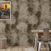Minimale Baum Wald Naturtöne Abnehmbare Tapete, Eco Freundliche Wand Wohnkultur, Cottage Wandkunst Minimale Baum Wald Naturtöne Abnehmbare Tapete, Eco Freundliche Wand Wohnkultur, Cottage Wandkunst von WALLPAPERS4BEGINNERS