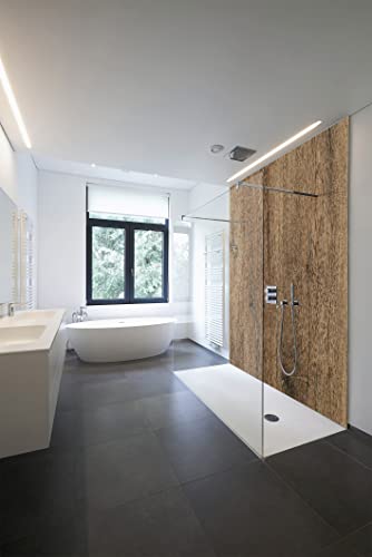 WALLando Premium Duschrückwand, einfach zu montierende Wandverkleidung Dusche seidenmatt - PVC Kunststoffplatte (Schwarzwaldeiche Rustikal) von WALLando