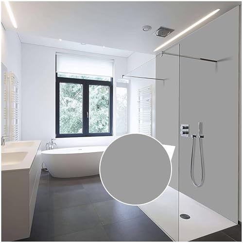 WALLando Premium Duschrückwand 250 x 100 cm – Einfach zu montierende Wandverkleidung für Dusche & Bad – Hochwertige PVC-Duschwand, einfarbig & seidenmatt – Hellgrau von WALLando