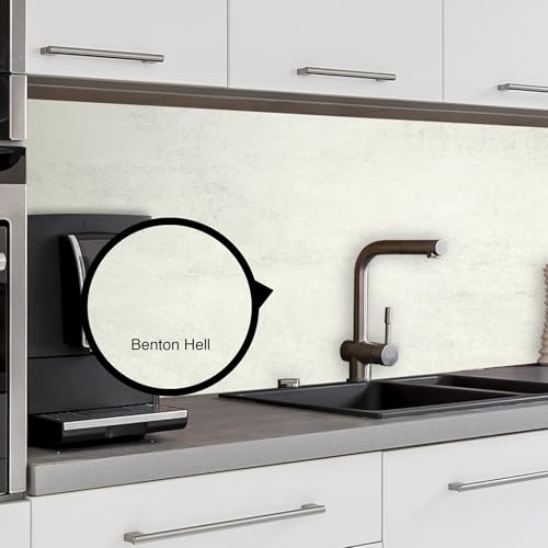 WALLando Premium Küchenrückwand, individueller Größenzuschnitt – Einfach zu montierende PVC-Wandverkleidung für die Küche – Hitzebeständiger Spritzschutz aus Kunststoffplatten – Beton hell WALLando Premium Küchenrückwand, individueller Größenzuschnitt – Einfach zu montierende PVC-Wandverkleidung für die Küche – Hitzebeständiger Spritzschutz aus Kunststoffplatten – Beton hell von WALLando