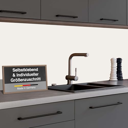 WALLando Premium-Küchenrückwand selbstklebend – Größe individuell zuschneidbar – Hitzeschutzfähige PVC-Wandverkleidung & Spritzschutz für Jede Küche – Einfache Installation ohne Bohren – Weiß von WALLando