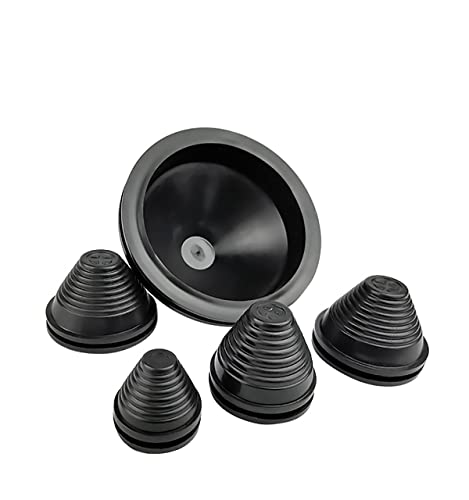 WALNUTS 1/2 Stück schwarze konische Gummi-Kabeldurchführungen Dichtung Elektrobox Kabelschutz Staubstecker 12/25/30/35/40/50/60/70/80/90-130 mm (Color : Black, Size : 60mm B Size (2pcs)) von WALNUTS