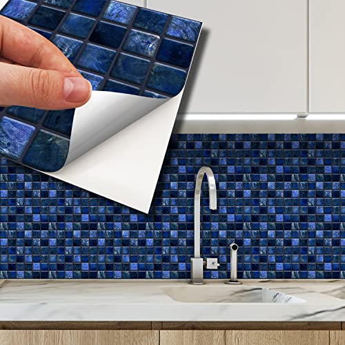 WALPLUS 24 Stück 15x15cm Pearl Noir Blue Jewel Mosaic Fliesenaufkleber Dekorative Wandaufkleber Selbstklebende metallische Wandfliesen für Küche Bad Zuhause Schlafzimmer WALPLUS 24 Stück 15x15cm Pearl Noir Blue Jewel Mosaic Fliesenaufkleber Dekorative Wandaufkleber Selbstklebende metallische Wandfliesen für Küche Bad Zuhause Schlafzimmer von WALPLUS