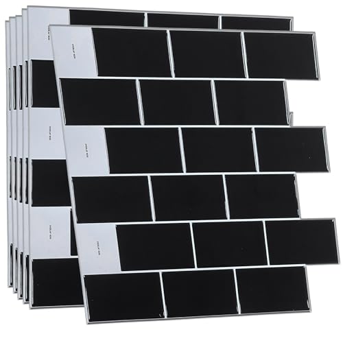 WALPLUS 6 Stück 3D Küchenrückwand Folie Selbstklebende Fliesen Küche Hitzebeständig Leicht zu Installieren 30.5x30.5 cm Fliesensticker für alte 3D Fliesen Upgrade Schwarz Dekor WALPLUS 6 Stück 3D Küchenrückwand Folie Selbstklebende Fliesen Küche Hitzebeständig Leicht zu Installieren 30.5x30.5 cm Fliesensticker für alte 3D Fliesen Upgrade Schwarz Dekor von WALPLUS