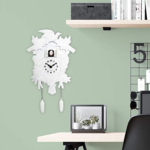 WALPLUS Kuckucksuhr – Weiß Home DIY Dekoration Büro Zubehör minimalistisches Design Schlafzimmer Dekor stilvoll Wohnzimmer Geschenkideen leicht von WALPLUS