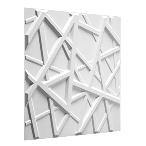 WALPLUS Olivia Umweltfreundliche 3D-Wandpaneele dekorative Fliesen 50 x 50 cm – 12 Bretter (für 32.3 ft²) Weiß 3d wandpaneele, tapeten wohnzimmer, wandpaneele, wandpaneele selbstklebend, 3d tapete von WALPLUS