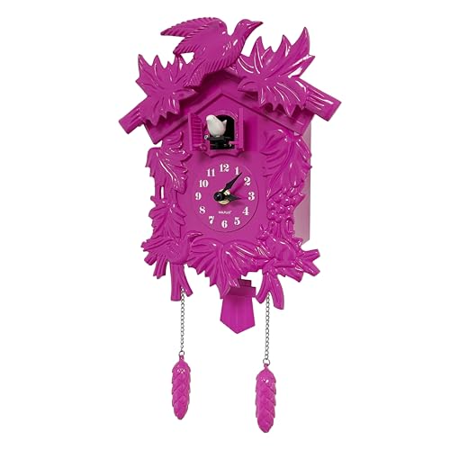 WALPLUS Rose kukuksuhr Vogelklappe Kuckucksuhr mit Kuckucksruf Lautstärke einstellbar Kuckucksuhren Batteriebetrieben Pendel Cuckoo Clock für Zuhause Wohnzimmer Büro Deko von WALPLUS