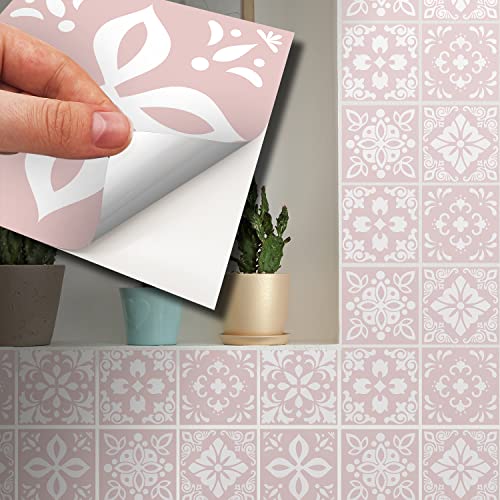 WALPLUS Sevilla Wandfliesen-Aufkleber, selbstklebend, Vinyl, 15 cm, Hellrosa, für Küche, Badezimmer, Fliesen, zum Aufkleben, für Fliesen, zum Bemalen und Aufkleben, 15 cm, 72 Stück WALPLUS Sevilla Wandfliesen-Aufkleber, selbstklebend, Vinyl, 15 cm, Hellrosa, für Küche, Badezimmer, Fliesen, zum Aufkleben, für Fliesen, zum Bemalen und Aufkleben, 15 cm, 72 Stück von WALPLUS