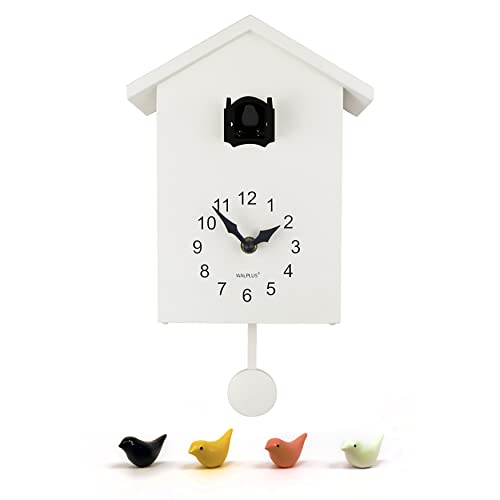 WALPLUS White Cuckoo Black Window Wanduhr Kuckucksuhr Modern Pendeluhr Kinderwecker Dekoration Jahrgang DIY Kinderzimmer Wohnzimmer Heim von WALPLUS