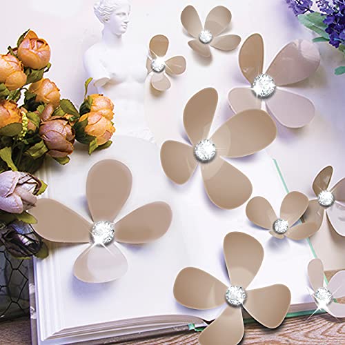 Walplus Kristall 3D Braun Blumen Wandsticker, Vinyl, Mehrfarbig, 33.5 X 11.5 X 3 CM von WALPLUS