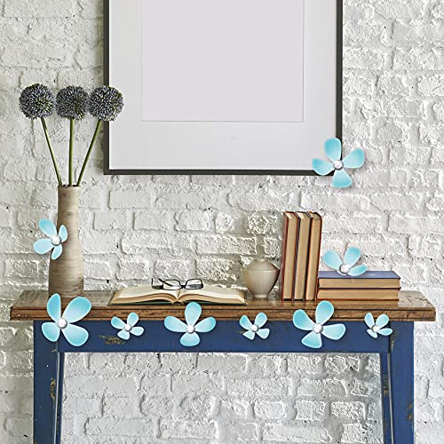 Walplus Kristall 3D Licht Blaue Blumen Wand Aufkleber, Vinyl Mehrfarbig, 33.5 X 11.5 X 3 CM von WALPLUS