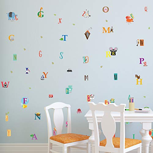 Walplus Selbstklebende Sticker Wohnzimmer für Jungen und Mädchen Kinder Wand Abziehbilder Wohnkultur Vinyl Küche Spruch Wanddekoration Froh Alphabet, 60cmx30cmx0.02cm von WALPLUS