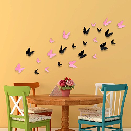 Walplus c2ww000089 ws1008 Plus WS1010 3D Schmetterling, 1 Stück, schwarz/rosa von WALPLUS