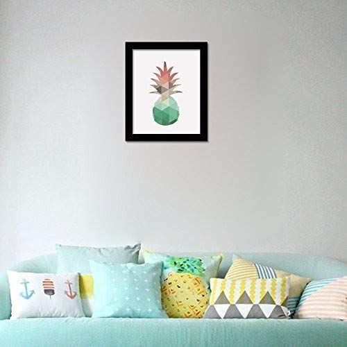 Walplus com-cp027 m Ananas Art Canvas Druck mit FR030 schwarz Bilderrahmen, Vinyl, Mehrfarbig, 40 x 30 x 2 cm von WALPLUS