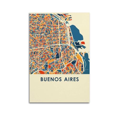 WALS Landkarte Poster Südamerika Argentinien Buenos Aires Dekorative Leinwand Familie Schlafzimmer Kunstwerk Bild Gemälde 60 x 90 cm WALS Landkarte Poster Südamerika Argentinien Buenos Aires Dekorative Leinwand Familie Schlafzimmer Kunstwerk Bild Gemälde 60 x 90 cm von WALS