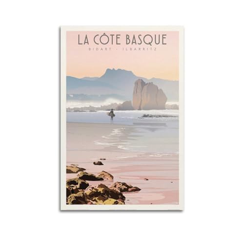 WALS Vintage Reiseposter Frankreich Baskische Küste Dekorative Leinwand Familie Schlafzimmer Kunstwerk Bild Gemälde 50 x 75 cm WALS Vintage Reiseposter Frankreich Baskische Küste Dekorative Leinwand Familie Schlafzimmer Kunstwerk Bild Gemälde 50 x 75 cm von WALS