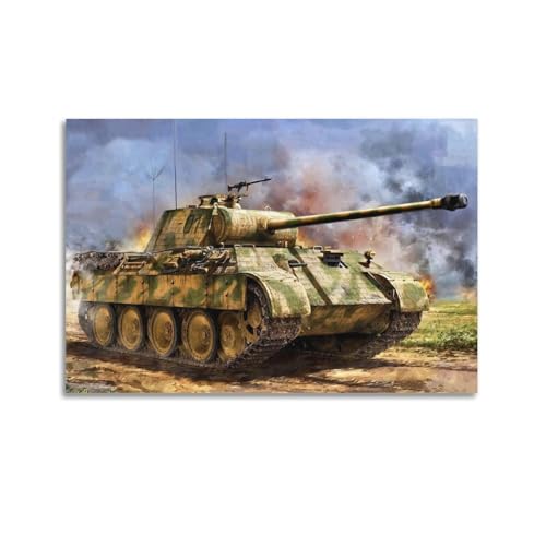 WALS Vintage WW2 Panzer Poster Deutscher Panzerkampfwagen V Panther Medium Tank Dekorative Leinwand Familienschlafzimmer Kunstwerk Bild Gemälde 40 x 60 cm WALS Vintage WW2 Panzer Poster Deutscher Panzerkampfwagen V Panther Medium Tank Dekorative Leinwand Familienschlafzimmer Kunstwerk Bild Gemälde 40 x 60 cm von WALS