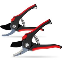 Walter Werkzeuge - walter Gartenschere 2er Set, Bypass + Amboss-Schere, bis zu 10/15 mm Astdicke von WALTER WERKZEUGE