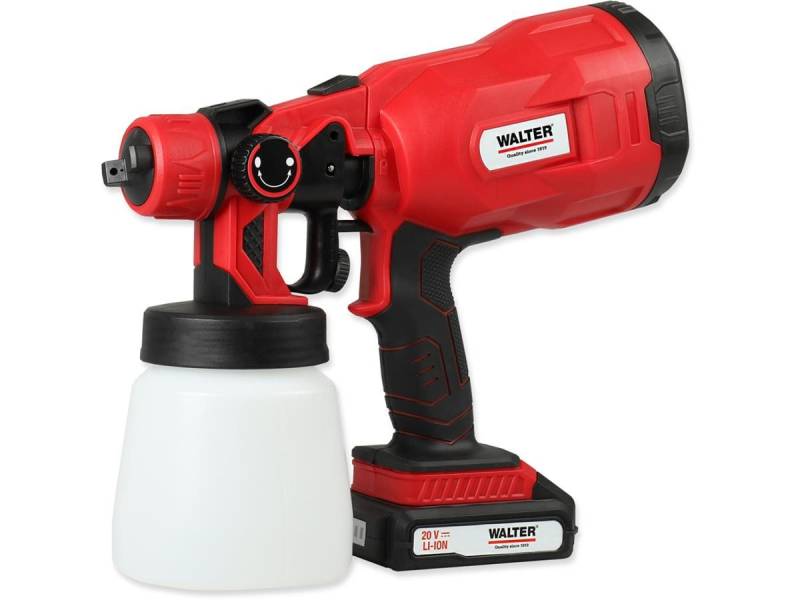 WALTER Farbsprühgerät Farbsprühsystem, (Set, 10-tlg), Inkl. 2 Sprühaufsätze,2 Behälter & Akku von WALTER