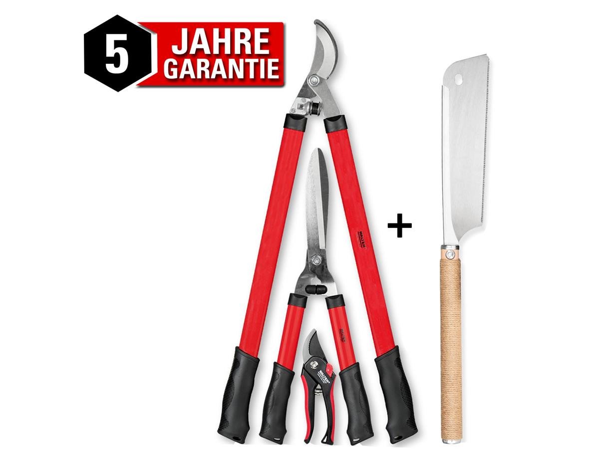 WALTER Gartenschere Set 3-tlg. + Japansäge Dozuki, (4-tlg), Gartenschere – Heckenschere – Astschere – Japansäge von WALTER
