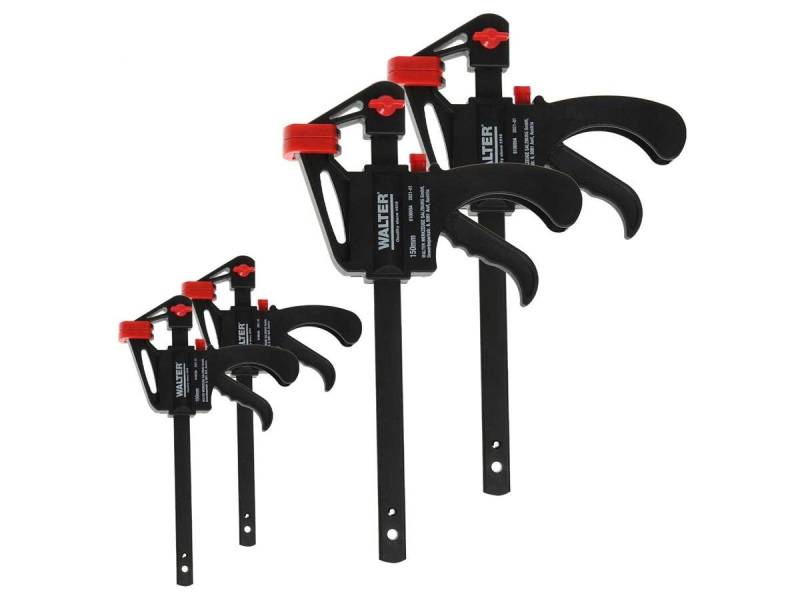 WALTER Spannzwinge Schnellspannzwingen 4 tlg., Mit einem Handgriff werden Schnellspannzwingen zum Spreizer umgebaut von WALTER