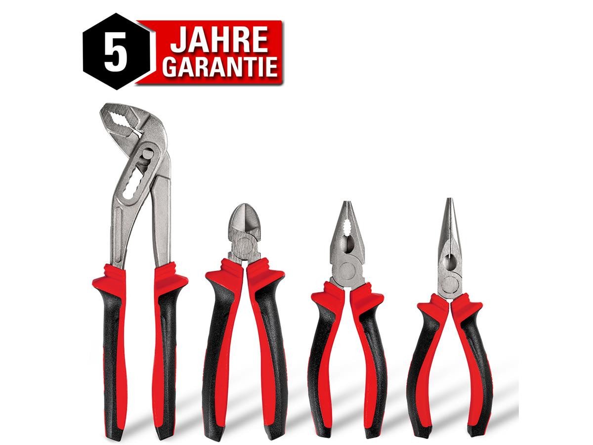 WALTER Zangenset Zangen-Set 4-teilig, 4-tlg., Wasserpumpenzange, Seitenschneider, Kombinationszange, Spitzzange WALTER Zangenset Zangen-Set 4-teilig, 4-tlg., Wasserpumpenzange, Seitenschneider, Kombinationszange, Spitzzange von WALTER