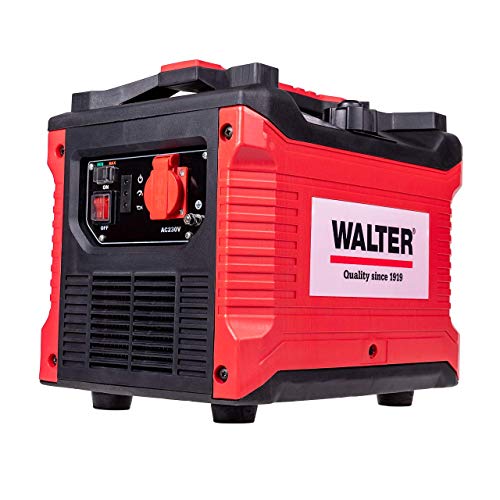 Walter Inverter Stromerzeuger 1000W, Benzin Notstromaggregat, ideal für Camping Reise Garage Wohnwagen Baustelle, WWS-IGS1000 von WALTER