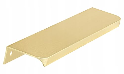 WAMAK Aluminium Möbelgriff Kantengriff U06 - Aufsatzgriff, hochwertiger Schrankrückhandgriff, Aufsatzgriff, Schrankleiste, mit abgerundeten Enden (Gold Gebürstetes, A-320 L-340 mm) von WAMAK