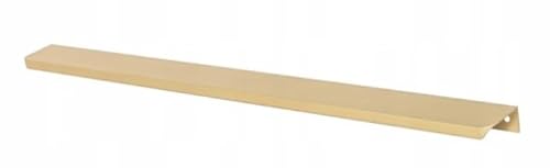 WAMAK Aluminium Möbelgriff Kantengriff U06 - Aufsatzgriff, hochwertiger Schrankrückhandgriff, Aufsatzgriff, Schrankleiste, mit abgerundeten Enden (Gold Gebürstetes, A-780 L-800 mm) von WAMAK