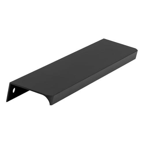 WAMAK Aluminium Möbelgriff Kantengriff U06 - Aufsatzgriff, hochwertiger Schrankrückhandgriff, Aufsatzgriff, Schrankleiste, mit abgerundeten Enden (Schwarz Matt, A-540 L-560 mm) von WAMAK