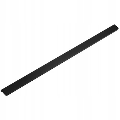 WAMAK Aluminium Möbelgriff Kantengriff U06 - Aufsatzgriff, hochwertiger Schrankrückhandgriff, Aufsatzgriff, Schrankleiste, mit abgerundeten Enden (Schwarz Matt, A-780 L-800 mm) von WAMAK