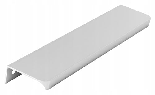 WAMAK Aluminium Möbelgriff Kantengriff U06 - Aufsatzgriff, hochwertiger Schrankrückhandgriff, Aufsatzgriff, Schrankleiste, mit abgerundeten Enden (Silber Matt, A-980 L-1000 mm) von WAMAK