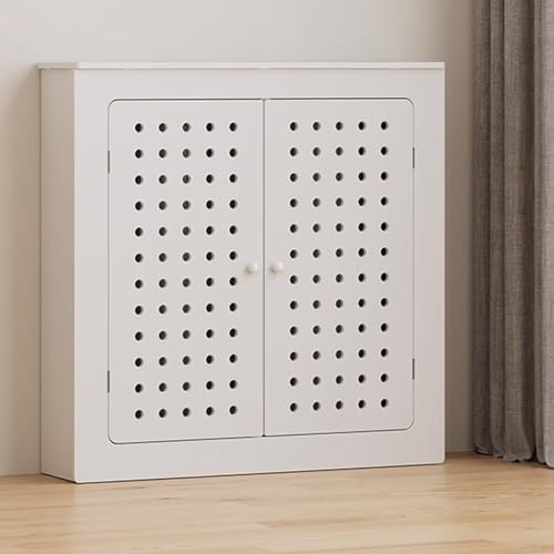 Heizkörperverkleidung, Heizkörperabdeckung, PVC-Heizschrankablage, Badezimmer-Unterschrank mit 2 Türen, Versteckt Unordentliche Rohre, für Zuhause und Büro(100x100x20 cm) von WAMJ AQDY