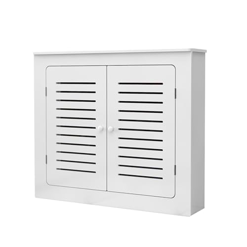 Heizkörperverkleidung, Verkleidung Heizung für Zuhause, Heizschrankregal mit Ablagetisch, Vierseitig Wasserdichter Schrank für Badezimmer und Wohnzimmer, Weiß(80x70x20 cm) von WAMJ AQDY