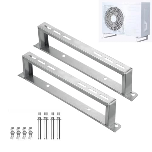 Mini-Split-Kondensatorständer, Mini-Split-Montagehalterung, Hochleistungshalterung für Klimaanlagen und Wärmepumpen, Edelstahl, Max. Tragkraft 150 KG(48x10x4.3 cm) von WAMJ AQDY