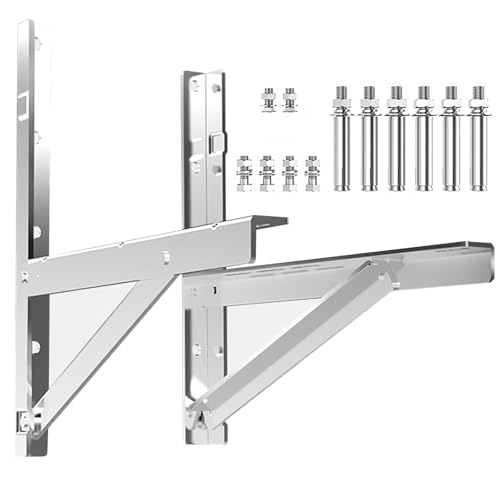 Mini-Split-Ständer aus Edelstahl, Mini-Split-Wandhalterung für Klimaanlagen-Wärmepumpensysteme, Max. 400 KG Tragkraft, Wandmontage(43x43x33cm/17x17x13in) von WAMJ AQDY