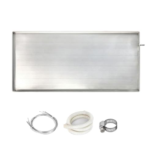 WAMJ AQDY Auffangwanne mit Ablauf, Universal-Abtropfkissen aus Edelstahl mit 2 M Langem Schlauch für Split-Klimaanlagen und Wärmepumpen(120x60x3cm (47x24x1in)) von WAMJ AQDY