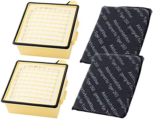 Sparset | 2 Hepa-Filter Mikrofilter | 2 Kohlefilter geeignet für Vorwerk Staubsauger Tiger 260 VT 260 VT260 Sparset | 2 Hepa-Filter Mikrofilter | 2 Kohlefilter geeignet für Vorwerk Staubsauger Tiger 260 VT 260 VT260 von WAMOS