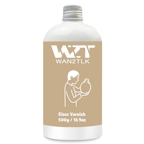 500ml Air Dry Clay Glaze, ton glasur ohne brennen, tondicht für lufttrocknenden ton, wasserdicht, kratzfest, Farbloser Varnish mit glänzende Effekt für Töpferei (glänzende klarlack) von WAN2TLK