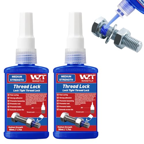 WAN2TLK 100ML Schraubensicherungslack Blau, Schraubensicherung Mittelfest, Spaltfüllung, Lock & Seal Muttern, Schrauben, Befestigungselemente und Metalle (Threadlocker, Thread Lock Blue) von WAN2TLK