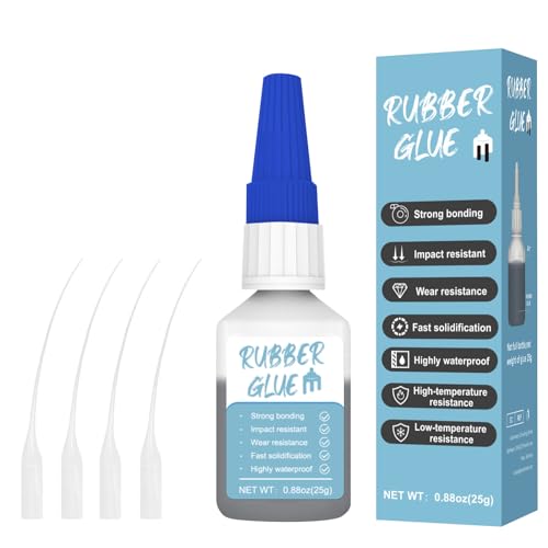 WAN2TLK 25g Gummikleber, Gummikleber Extra Stark Wasserfest, mit 4 Applikator-Tropfern, Instant gummi kleber starke Bindung, geeignet für Gummiprodukte, Reifen, Schuhe, DIY Bastelarbeiten von WAN2TLK